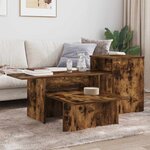vidaXL Table console Chêne fumé 91 5 x 35 x 38 5 cm Bois d'ingénierie