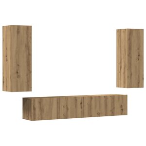 vidaXL Meubles TV muraux 4 Pièces chêne artisanal bois d'ingénierie