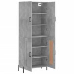 vidaXL Buffet haut Gris béton 69 5x34x180 cm Bois d'ingénierie