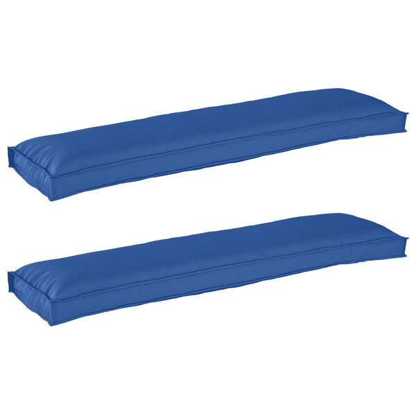 vidaXL Coussins de palette pour banc 2 Pièces Bleu royal 150x40x8 cm Tissu Oxford
