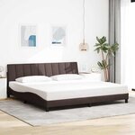 vidaXL Cadre de lit sans matelas marron foncé 200x200 cm tissu