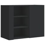 vidaXL Armoire murale noir 75x35x60 cm bois d'ingénierie