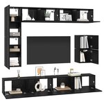 vidaXL Ensemble meuble TV 8 Pièces Chêne noir Bois d'ingénierie