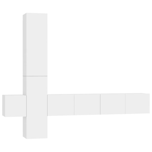 vidaXL Ensemble de meubles TV 5 Pièces Blanc Bois d'ingénierie