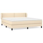 vidaXL Sommier à lattes de lit avec matelas Crème 160x200 cm Tissu