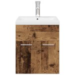 vidaXL Meuble lavabo avec bassin et robinet intégrés vieux bois