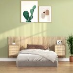 vidaXL Tête de lit avec armoires Chêne sonoma Bois d'ingénierie