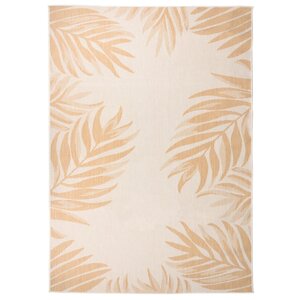 vidaXL Tapis à tissage plat d'extérieur 140x200 cm Motif de feuille