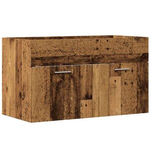 vidaXL Meuble lavabo de salle de bain vieux bois bois d'ingénierie