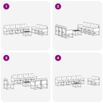vidaXL Ensemble de canapés d'extérieur 8 pc Naturel et noir