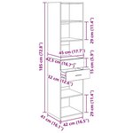 vidaXL Haut Armoire Bois Ancien 45 x 42 5 x 185 cm Bois d'ingénierie