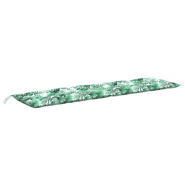vidaXL Coussin de banc de jardin motif de feuilles 180x50x7 cm