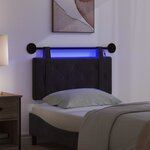 vidaXL Tête de lit suspendue Avec lumière LED Noir Velours