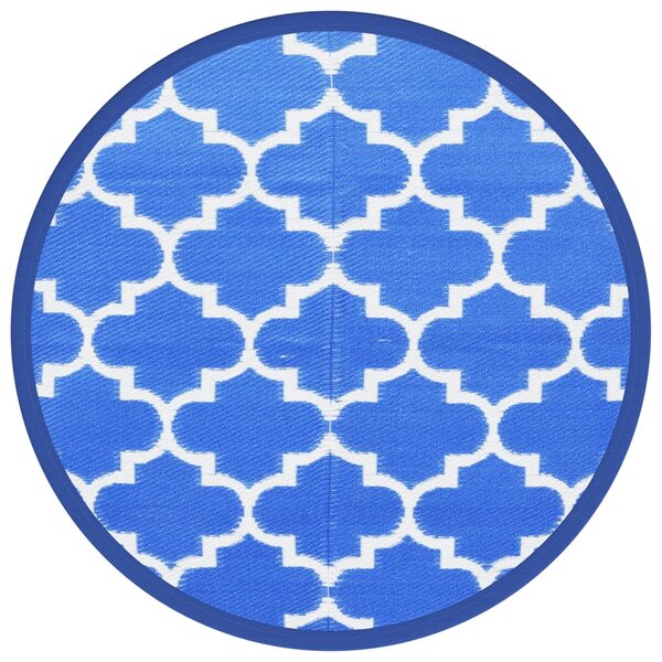 vidaXL Tapis d'extérieur bleu Ø160 cm PP