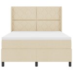 vidaXL Lit à ressorts avec matelas Crème 140 x 190 cm tissu