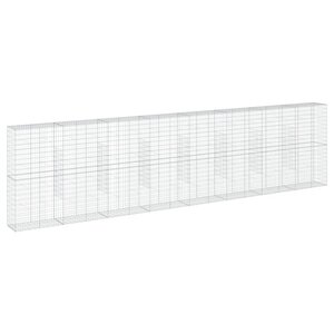 vidaXL Panier gabion avec couvercle 800x50x200 cm fer galvanisé
