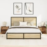 Cabinets de chevet vidaXL avec lumières LED 2 Pièces muraux en vieux bois