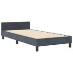 vidaXL Cadre de lit avec tête de lit Gris foncé 90 x 190 cm Velours