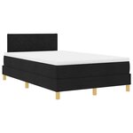 vidaXL Lit à ressort LED avec matelas Noir 120 x 200 cm tissu