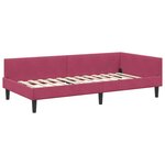 vidaXL Cadre de lit d'angle avec matelas 2 pc Bordeaux 90 x 200 cm