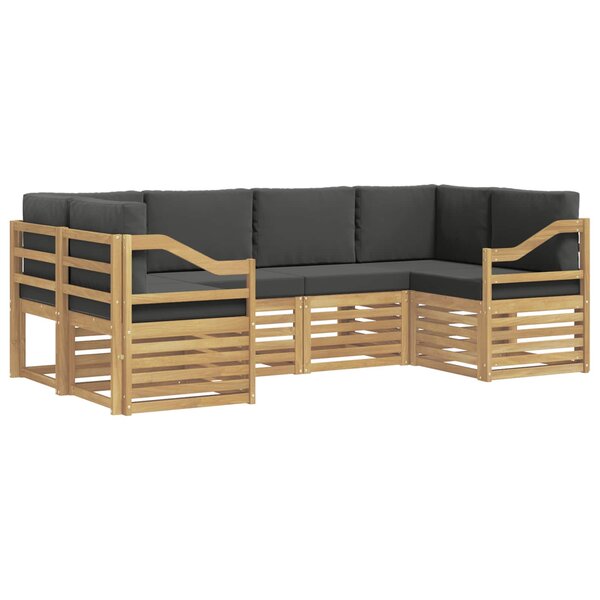 vidaXL Ensemble de canapés d'extérieur 6 pc Blanc et anthracite
