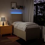 vidaXL Sommier à lattes de lit et matelas Crème 90x190 cm Tissu