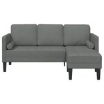 Canapé d'angle 3 places vidaXL Gris foncé 160 cm en tissu