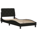 vidaXL Cadre de lit avec LED sans matelas noir 90x190 cm tissu