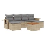 vidaXL Salon de jardin avec coussins 7Pièces mélange beige résine tressée