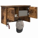 vidaXL Porte-manteau mural avec étagère Chêne fumé 50 x 20 x 30 cm