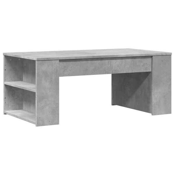 vidaXL Table basse gris béton 102x55x42 cm bois d'ingénierie