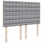 vidaXL Sommier à lattes de lit avec matelas Gris clair 140x190cm Tissu