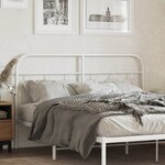 vidaXL Tête de lit métal blanc 137 cm