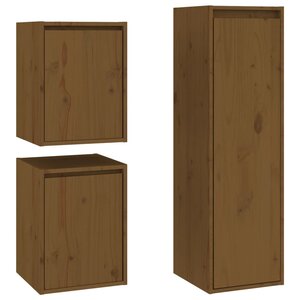 vidaXL Meubles TV 3 Pièces Marron miel Bois massif de pin