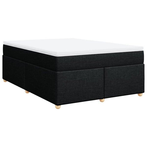 vidaXL Sommier à lattes de lit avec matelas Noir 140x190 cm Tissu