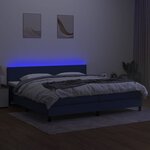 vidaXL Sommier à lattes de lit et matelas et LED Bleu 200x200 cm Tissu