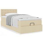 vidaXL Cadre de lit ottoman avec matelas crème 90x190 cm tissu