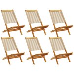 vidaXL Chaises de jardin pliantes lot de 6 beige bois d'acacia massif