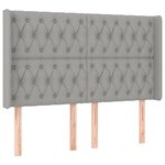 vidaXL Tête de lit à LED Gris clair 147x16x118/128 cm Tissu