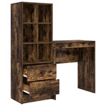 vidaXL Bureau avec rangement Chêne Fumé Bois d'Ingénierie