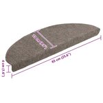 vidaXL Tapis autoadhésifs de marches 5 Pièces Crème 65x21x4 cm Aiguilleté
