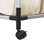vidaXL Trieuse à linge avec 4 sacs Crème Acier