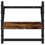 vidaXL Étagères murales avec barres 2 Pièces chêne fumé 30x25x30 cm