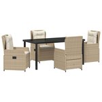 vidaXL Ensemble de salle à manger pour jardin 5 Pièces Beige polyrotin