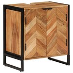 vidaXL Armoire de salle de bain bois massif d'acacia et fer