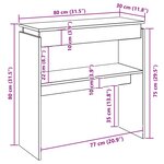vidaXL Table console Chêne fumé 80x30x80 cm Bois d'ingénierie