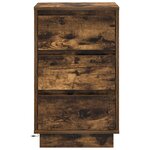 vidaXL Table de chevet avec LED Chêne fumé 39x34 5x65 cm Bois d'ingénierie