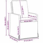 vidaXL Chaises de salle à manger 2 Pièces Rose 57 x 67 x 98 cm tissu