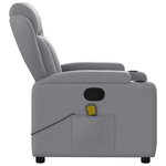 vidaXL Fauteuil inclinable de massage gris clair tissu