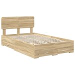 vidaXL Cadre de lit Chêne Sonoma 135 x 190 cm Bois d'ingénierie